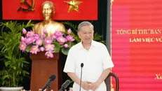 Tổng Bí thư Tô Lâm làm việc với Đảng ủy phường Xuân Hòa. Ảnh: THUẬN VĂN